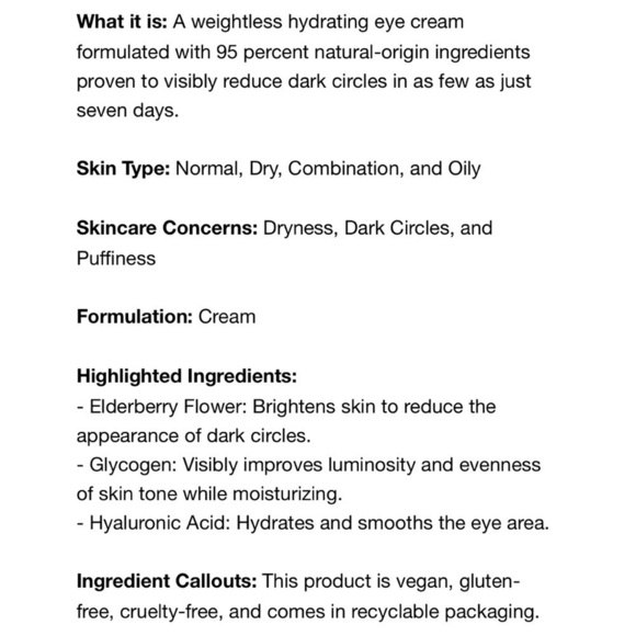 REN Clean Skincare Brightening Dark Circle Eye Cream | NEW | Full Size | BNIB - Picture 10 of 14